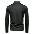 thumbnail image 3 of VSSSJ Mens Half Zip Long Sleeve Tops UPF 100 Sun Protection Stand Collar Shirt Breathable Quick Dry Outdoor Sports Hiking Fishing Shirt Black M, 3 of 3
