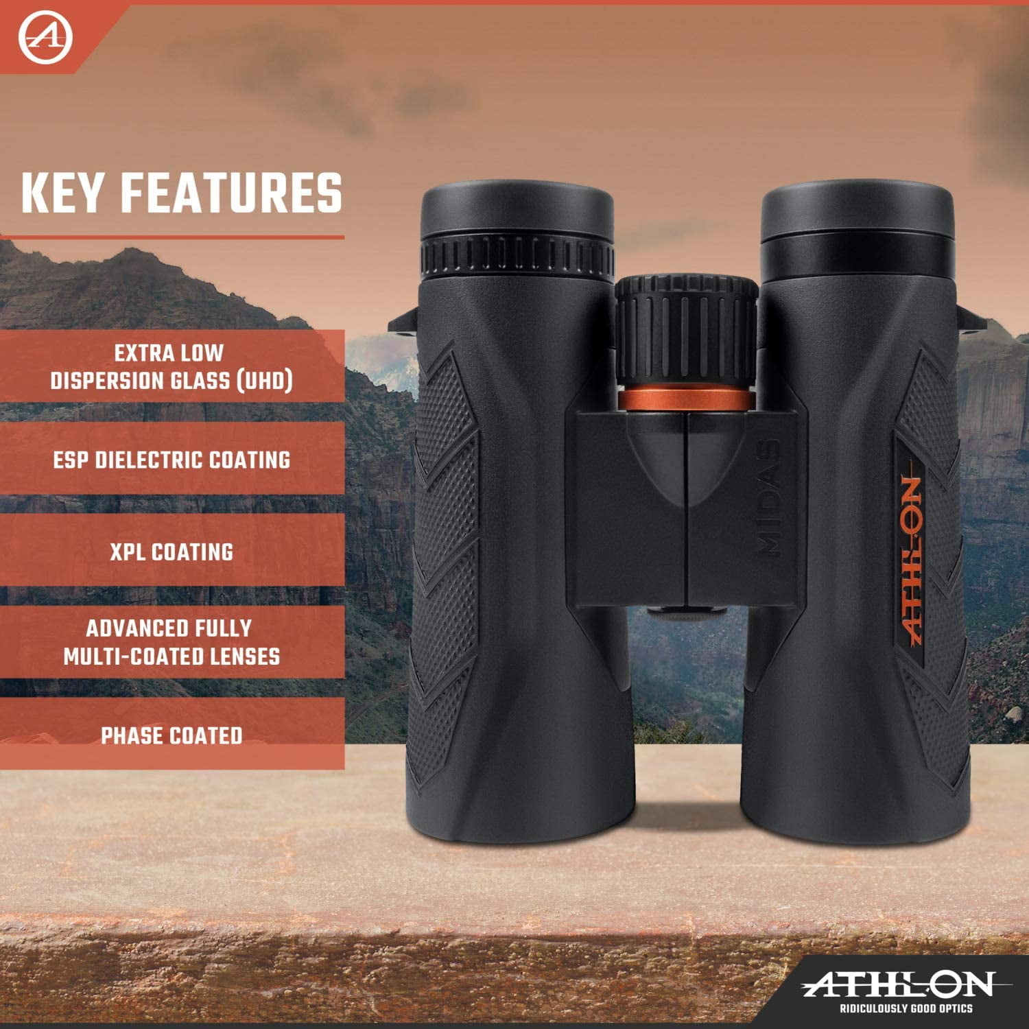 Athlon Optics Midas G2 8x42 UHD Binocular for Adult and Kids