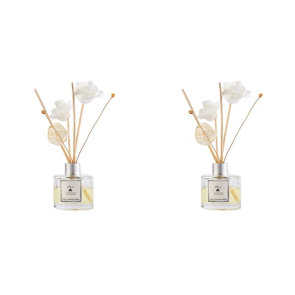 Goowood Reed Diffuser Set with Natural Sticks - Glass Bottle Scented Oil for Home Fragrance - Professional Jasmine Aromatherapy Diffuser