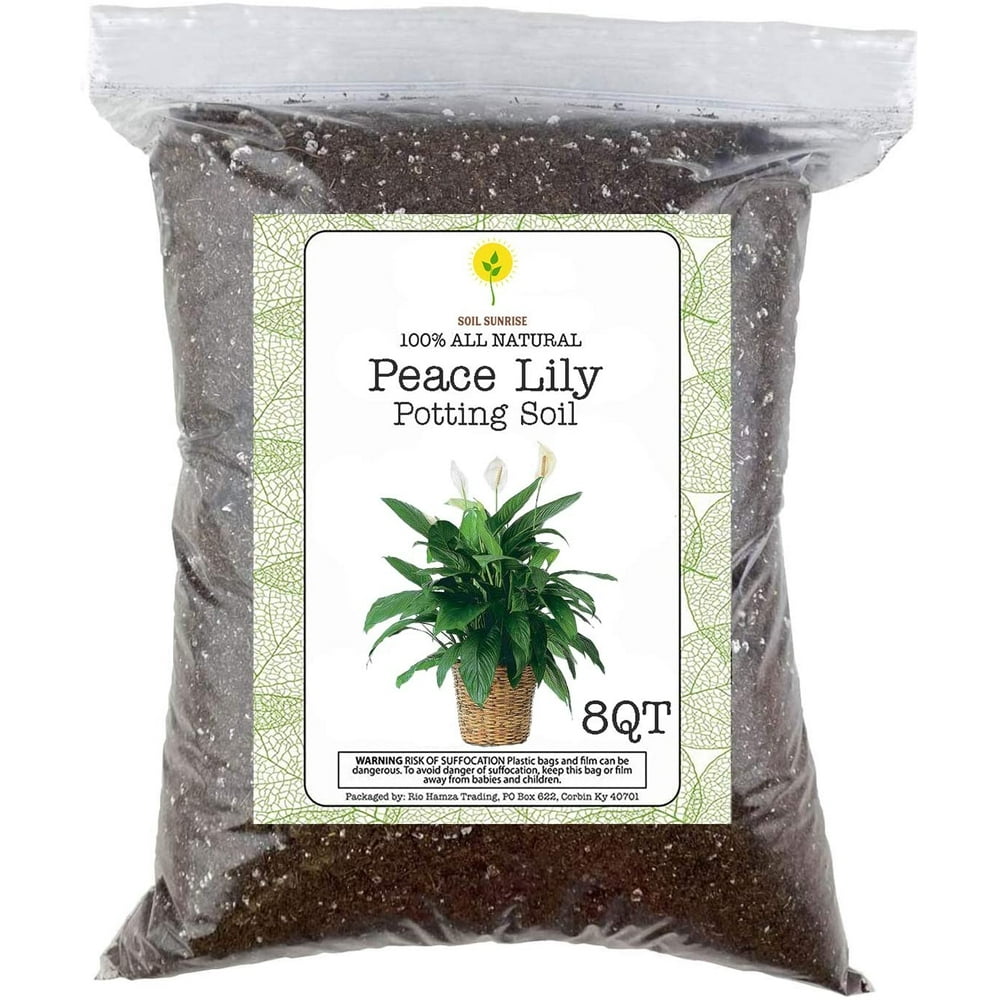 Peace Lily Planting Soil, Hand Blended All Natural Potting Mix for