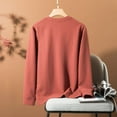 thumbnail image 5 of snilers Womens Long Sleeve Shirts Plus Size Waffle Knit Crewneck T-Shirt Fall Winter Casual Loose Layering Basic Tee Tops M-4XL, 5 of 9