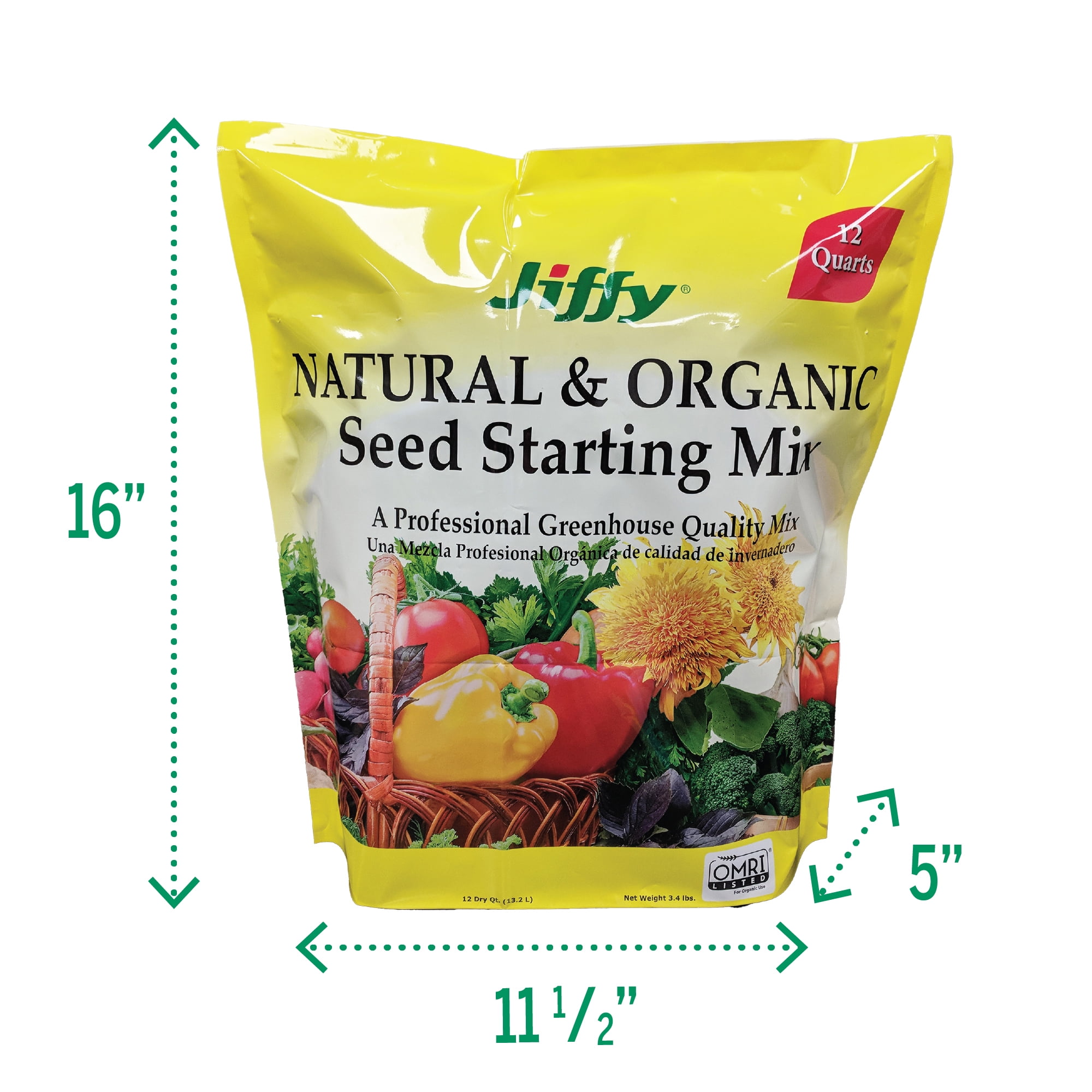 Jiffy Natural & Organic Seed Starter Mix, 12 QT