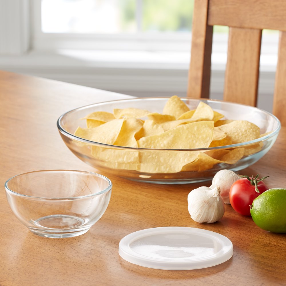 Mainstays 3Piece Glass Chip and Dip Serving Set