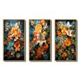 thumbnail image 2 of Designart "Tropical Tangle Orange Blue painting III" Abstract Collages Framed Wall Art Set Of 3 - Multi-Color Collages Frame Gallery Wall Set For Home Decor, 2 of 6
