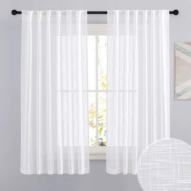 Cortinas RYB HOME, semitransparentes, blancas, 132 x 160 cm, 2 paneles