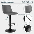 thumbnail image 7 of Okeysen Bar Stools Set of 4 Counter Height Adjustable Swivel Armless Dining Chairs with Mid Backs Metal Base for Pub Kitchen, Grey, 7 of 7