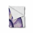 thumbnail image 2 of Modern Soft Flannel Fleece Throw Blanket, Sea Ocean Marine Navy Life Creature Animal Shell in Watercolor Work of Art, Cozy Plush for Indoor and Outdoor Use, 50" x 70", Purple and White, by Ambesonne, 2 of 6