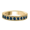 thumbnail image 2 of Aonejewelry 1.50 Ct. Ctw Channel Prong Setting Blue Diamond Wedding Band In 10K Solid Yellow Gold, 2 of 4