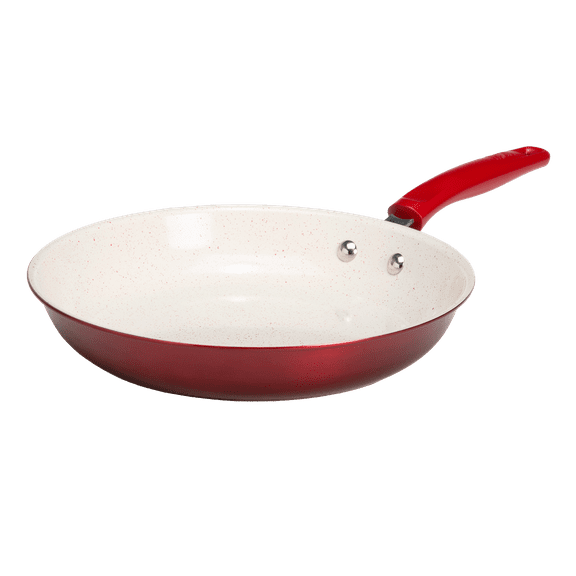 Tasty Clean Ceramic 10in Non-Stick Aluminum Fry Pan, Red