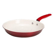 Tasty Clean Ceramic 10" Non-Stick Aluminum Fry Pan, Red