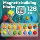 thumbnail image 2 of Bloques magnéticos WoodnPlay 128 piezas STEM Building para niños de 3 a 12 años, 2 of 7