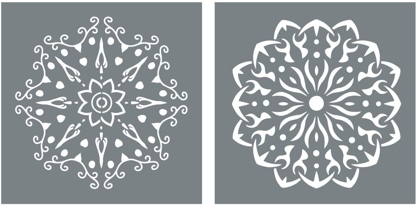 large mandala stencil set 2 reusable mandala stencils