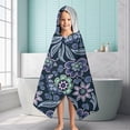thumbnail image 6 of Pioneer Flower Floral Print Pattern Hooded Bath Towel，60"x35" for Ages 3 To 12 Kids, Quick Dry Lightweight Soft Microfiber Hood Beach Towel Cover Up for Kids, 6 of 7