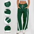 thumbnail image 6 of Wide Leg Sweatpants Womens High Waist Baggy Striped Sweat Pants Loose Stretch Casual Drawstring Pants With Pockets, 6 of 9