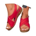 thumbnail image 2 of MKLEKYY Sandalias de Piso para Mujer, Sandalias de Mujer Modernas para Uso Diario, Informales, Con Punta Abierta, Color Sólido, Diseño Hueco, Tacón de Cuña para Primavera y Verano., 2 of 4