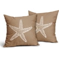 thumbnail image 4 of Tan Brown Starfish Pillow Covers 20x20 Inch Coastal Beach Nautical Decorative Throw Pillow Case Summer Beachy Cushion Cover Set of 2 Home Decor for Bedroom Sofa Living Room Couch Chair Outdoor, 4 of 6