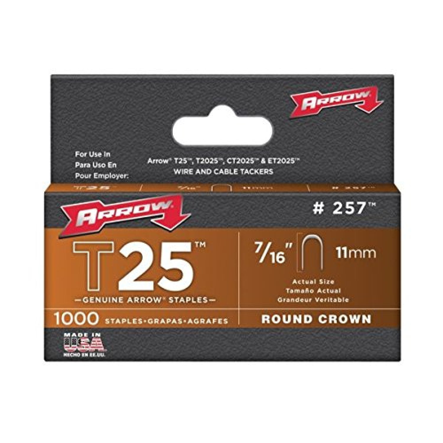 Bilot 257 10 Pack Genuine T25/T2025 7/16Inch Staples, 1,000 Per Pack