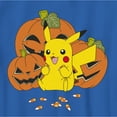 thumbnail image 2 of Boy's Pokemon Halloween Pikachu Jack-O'-Lanterns Graphic Tee Royal Blue Large, 2 of 5