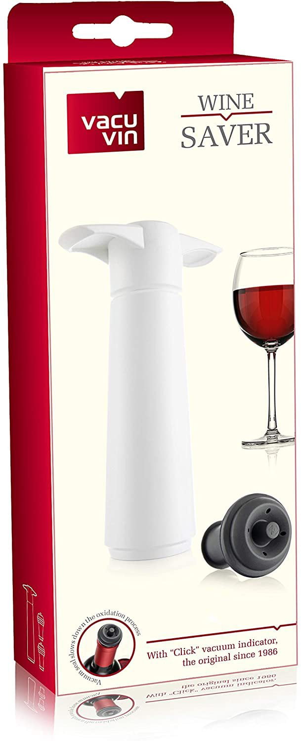 Vacu Vin Black Wine Saver Concerto with Vacuum Pump and 4 Stoppers 9874606  - 4/Pack