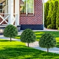 thumbnail image 5 of Gymax 2PCS 28'' Artificial Boxwood Topiary Ball Tree Set w/Ground Spike Sun-Protective, 5 of 10