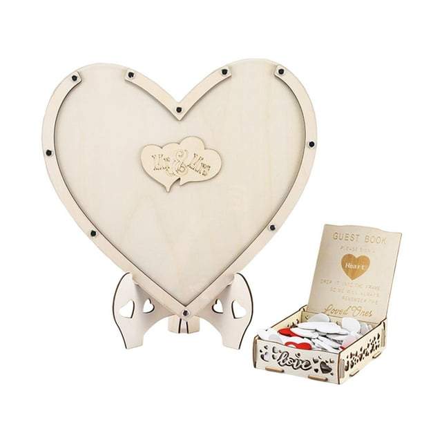 Caja de Gota de Decoración de Fiesta Sunnimix En Forma de Corazón Libro de Invitados de Boda 3D