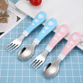 thumbnail image 4 of Juego de dos piezas de cuchara y tenedor de acero inoxidable 304 para niños, regalo, juego de vajilla creativa para aprender a comer para bebés en caja de jardín de infantes, 4 of 5