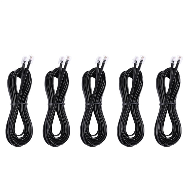 5X RJ11 6P4C Cuerda Cable de Telefono Modem ADSL 5 Metros