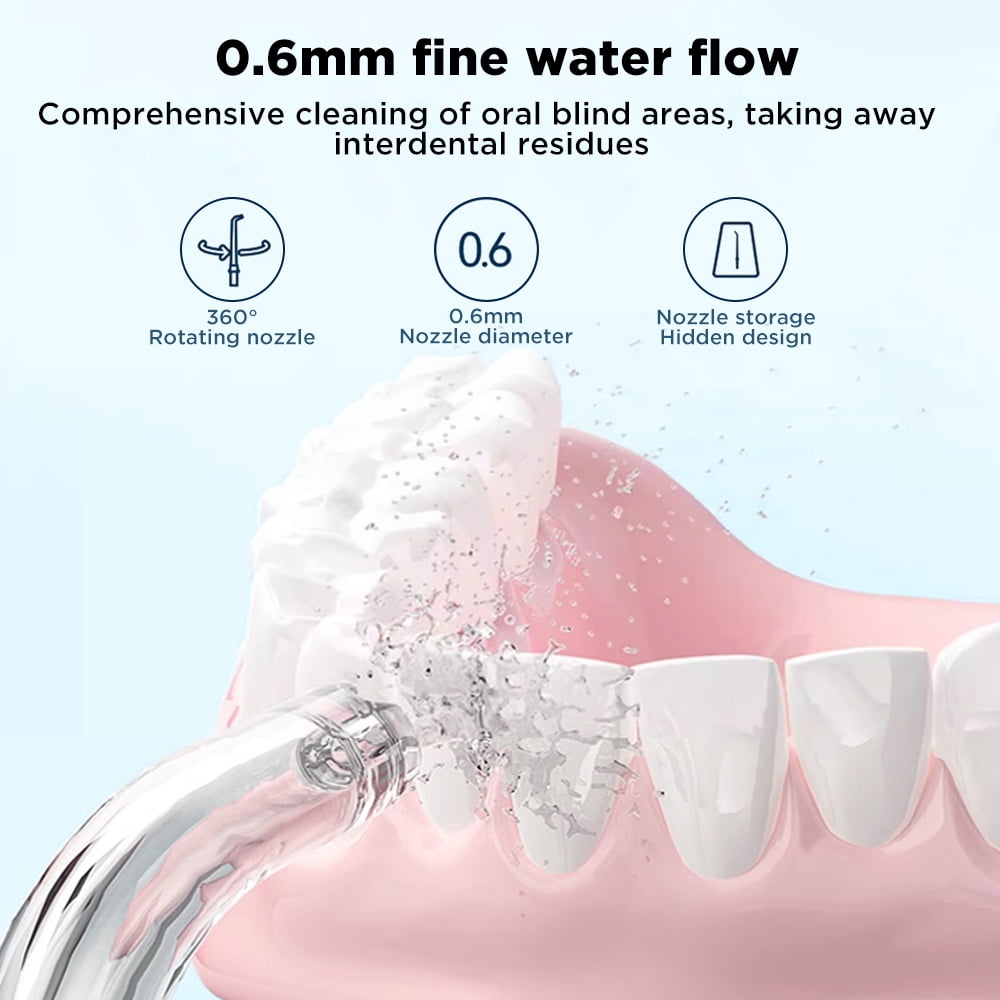 Portable Water Flosser for Teeth, Mini Travel Small Water Flosser, Cordless Oral Irrigator Dental Flossing for Teeth Cleaning, Telescopic Water Tank, Water Dental Flosser Kids Adults Braces