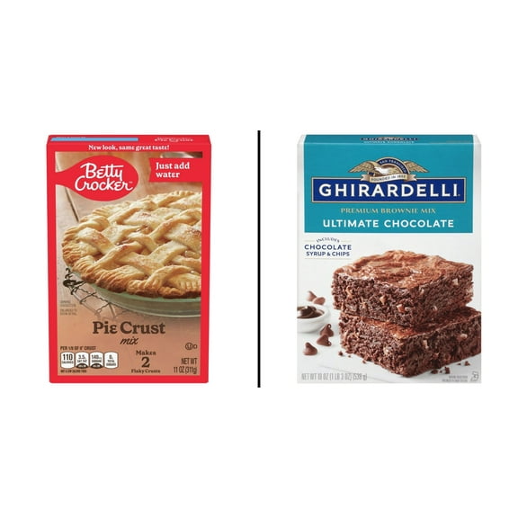 Betty Crocker Pie Crust Mix 11 oz & Ghirardelli Ultimate Chocolate Premium Brownie 19 oz