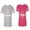 Men Heather / Women Pink, variant on Groom Bride Unisex Couple Matching Cotton Jersey style T-Shirt Contrasting stripes on sleeves (Men Heather / Women Heather) (Men M / Women M)