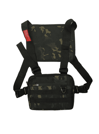 Alvage Outdoor Water Resistant Chest Bag, Tactical Molle Chest Bag, Hands Free Utility Chest Pack for Walking, Running, Fishing, Cycling, Hiking Etc