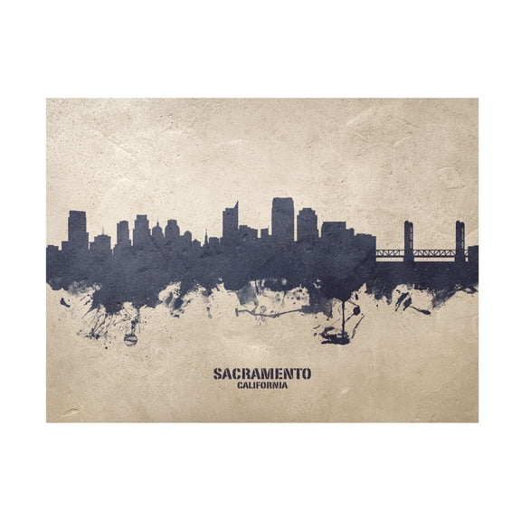 Michael Tompsett 'Sacramento California Skyline Concrete' Canvas Art