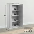 thumbnail image 5 of Prepac Adjustable Shelves Cabinet - Functional Tall Garage Table, 16"D x 32"W x 65"H Freestanding Garage Cabinet with 2-Doors, Light Gray - GES-3264, 5 of 15