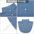 thumbnail image 5 of Collar Denim Blue Ruffle Edge Detachable False Dickey Blouse Top Decorative Cotton Mock Collars Half Shirt Button Up Adjustable Strap, 5 of 7