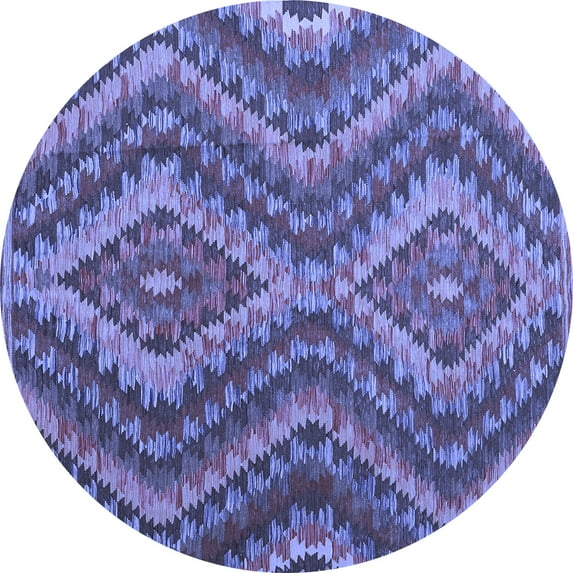 Ahgly Company Indoor Round Southwestern Blue Country Area Rugs, 4' Round