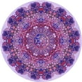 thumbnail image 1 of Ahgly Company Indoor Round Patterned Bright Lilac Purple Area Rugs, 3' Round, 1 of 6