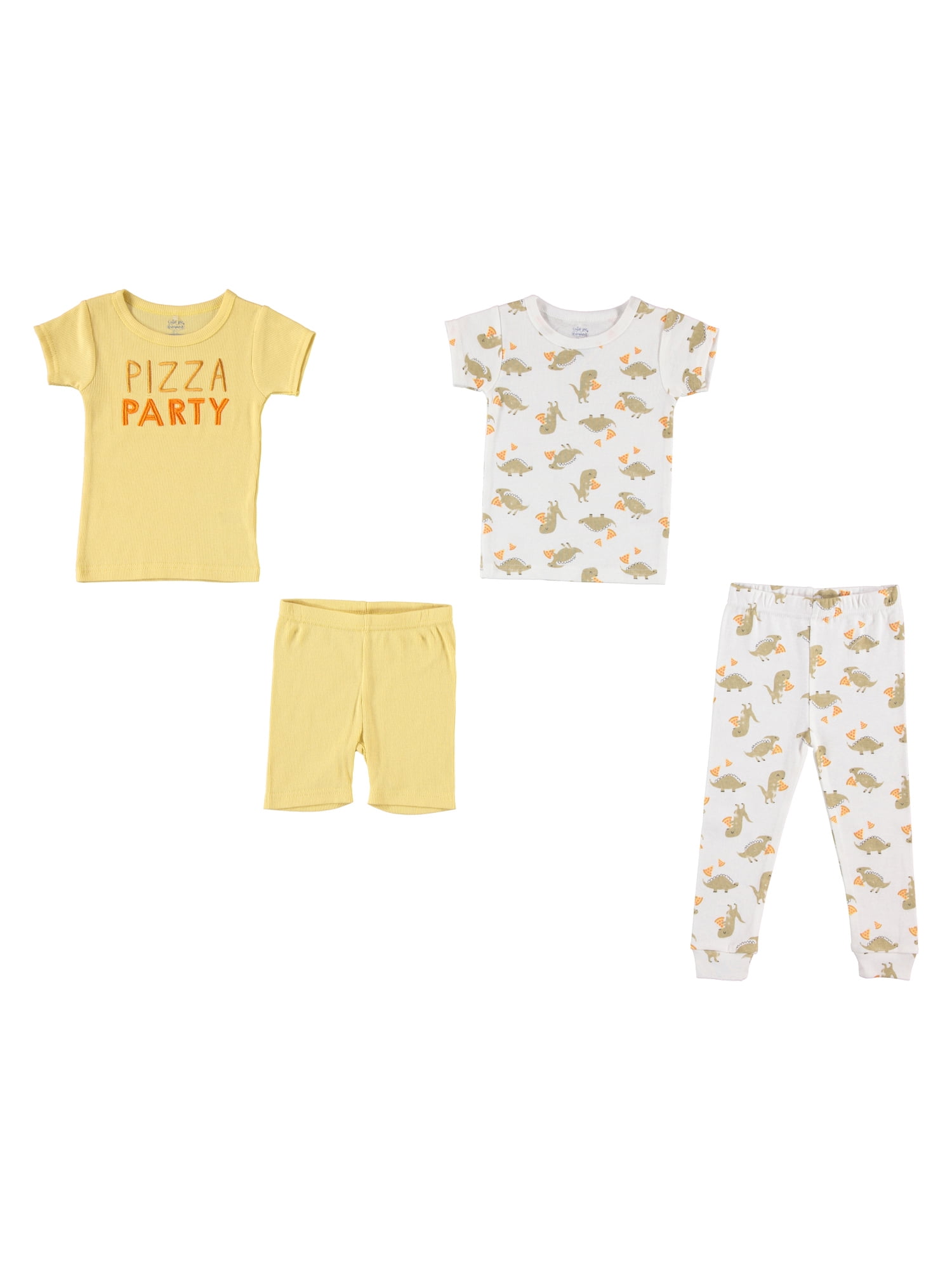 Cutie Pie Dreamers Baby Boy Baby Girl & Toddler Boy Toddler Girl Gender Neutral Unisex 4 PC Tight Fit Cotton Sleepwear Pajamas, Sizes 12 Months-4T 12M-4T