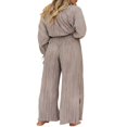 thumbnail image 4 of Women Solid Color Long Sleeve Blouse and Straight Fit Trousers, 4 of 9