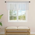 thumbnail image 2 of White Burlap Texture Sheer Curtains Valances for Windows Farmhouse Vintage White Chiffon Kitchen Valances for Cafe, Rod Pocket Voile Window Treatments Curtains for Living Room Bedroom, 42"x12", 2 of 9