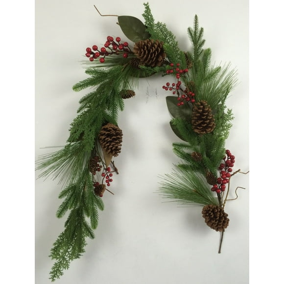 Pine Cones Berries And Greens Garland