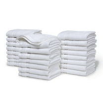 Pacific Linens 60-Pack White Washcloths - 100% Cotton, 12x12 Inch, Commercial Grade, Ultra Absorbent
