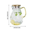 thumbnail image 3 of Glass Water Pitcher 61oz Capacity, Large Pattern Water Jug with Lid, Thickened Beverage Dispenser for Home Kitchen, Clear Glass Pitcher for Drinks （Gold）, 3 of 5
