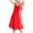 Red, variant on Women’s Solid V-Neck Knee-Length Slip Dress Slim Fit Satin Cami Nightgown, Adjustable Spaghetti Strap Sleepwear Black L