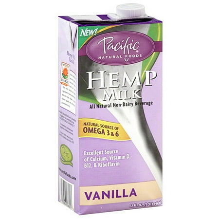 Pacific All Natural Vanilla Hemp Milk, 32 fl oz, (Pack of, 12)