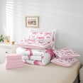 thumbnail image 6 of Manfei Kawaii Bow Tie 7-Piece Bedding Comforter Set,Princess Bowknot Bow King Bedding Sets,White Pink Bed Sheets For Girl Kids,Luxury Bedroom Decor Reversible, 6 of 8