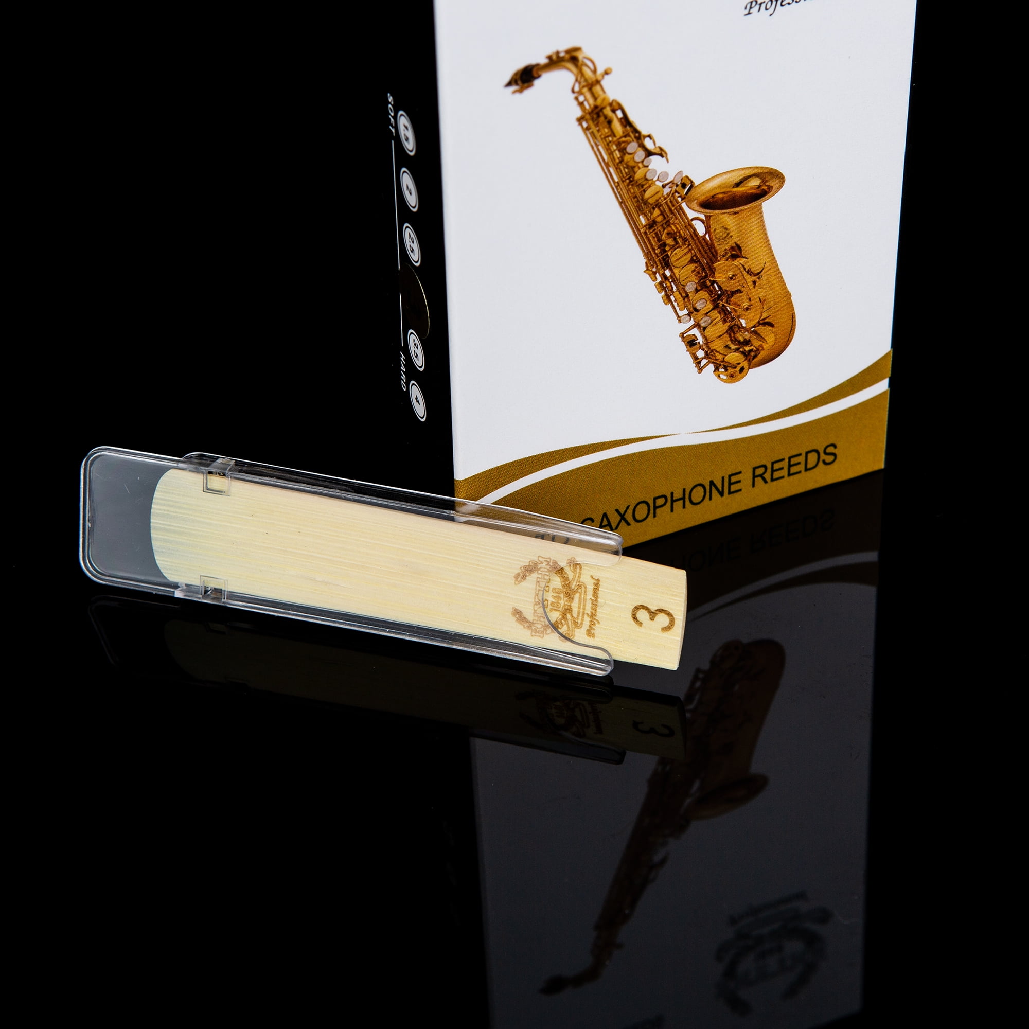 Rhythm Alto Saxophone Reeds, 10-pack with Individual Plastic Case