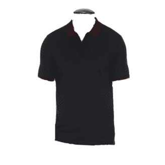 Perry Ellis Men Regular Fit Short Sleeve Jersey ColorBlock Collar