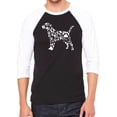 thumbnail image 1 of Men's Raglan Baseball Word Art T-shirt - Dog Paw Prints, 1 of 2