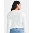 thumbnail image 3 of Madden NYC Women’s Cotton Crochet Cardigan Sweater, Midweight, Sizes XXS-XXL, 3 of 5