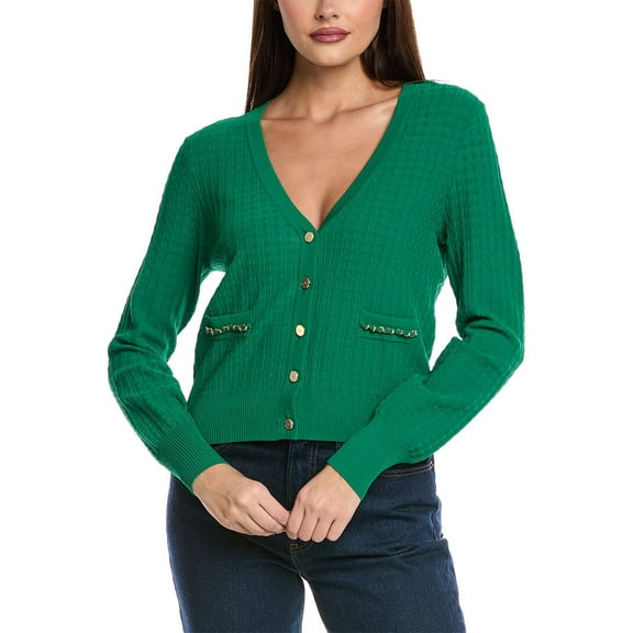 Elie Tahari womens  The Oaklee Cardigan Sweater, xs, Green